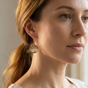 Gold Tone Tree of Life Dangle Earrings | Nature Symbol | Boho Jewelry